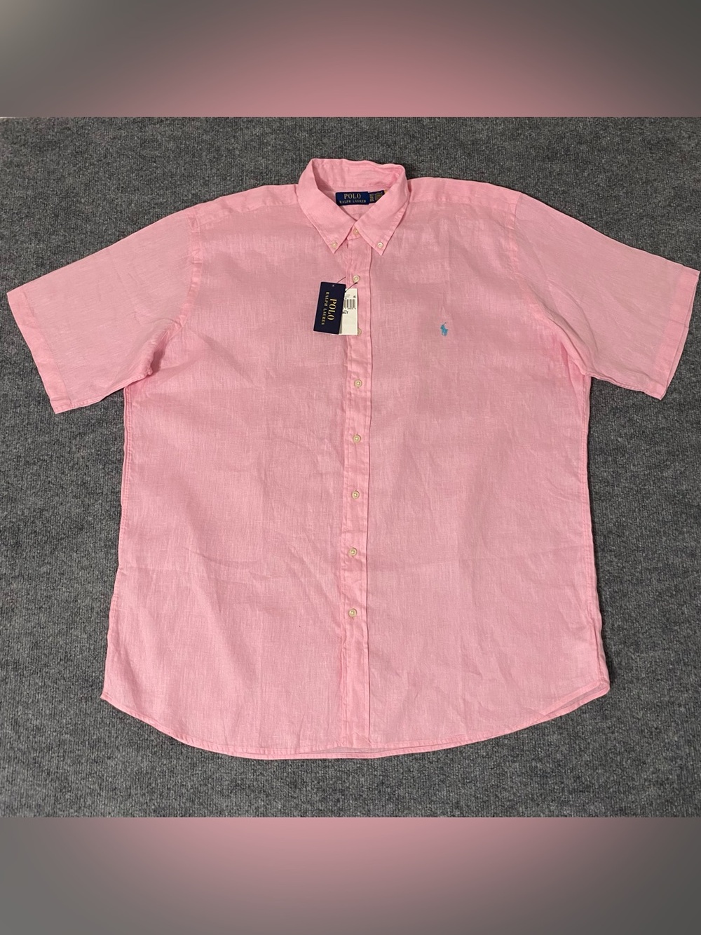 Polo Ralph Lauren Linen Shirt Mens XLT Pink Button Down NWT